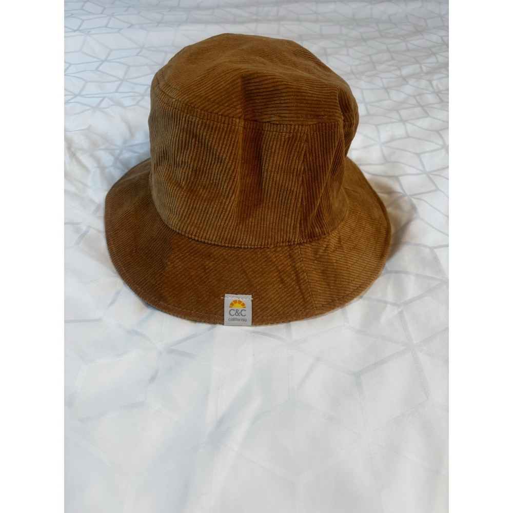 Corduroy Bucket Hat Cap C&C California‎ Brown One Size Costume Travel